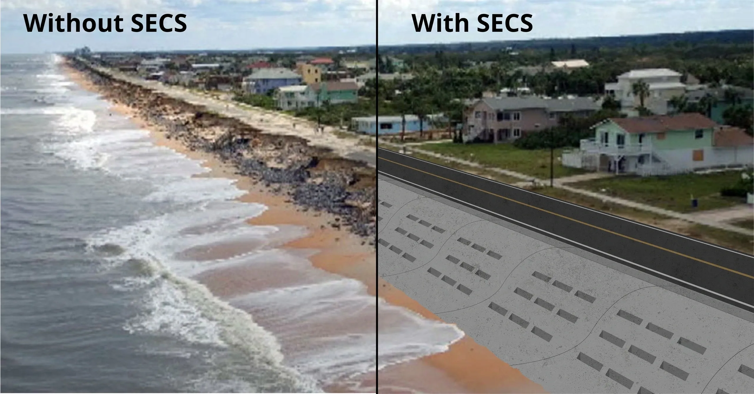 before and after image of ridge